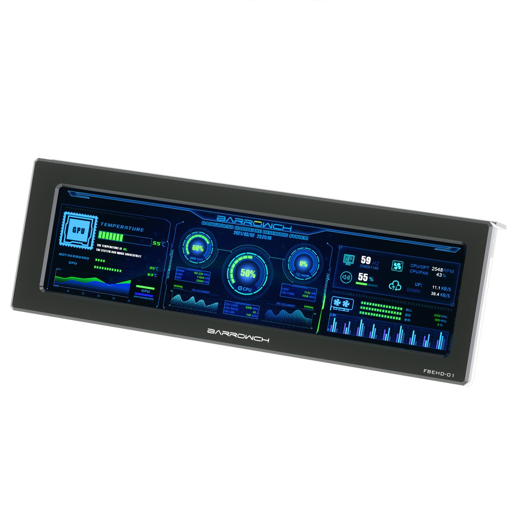 BarrowCH 250mm IPS High Definition System Monitoring LCD Display - Black