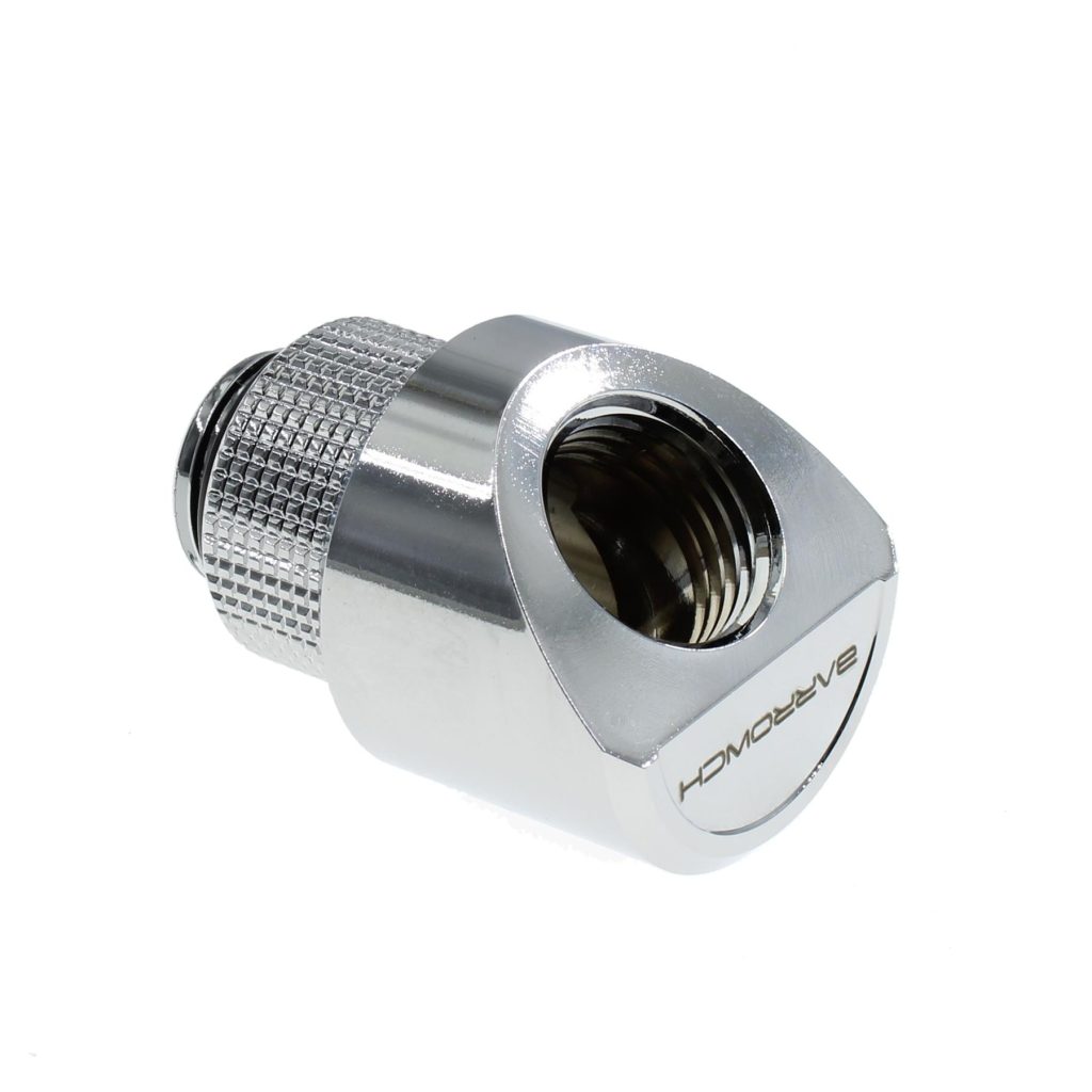 BarrowCH G1/4 Male Rotary to Smooth 45 Degree Female Angle - Shiny Silver : image 3