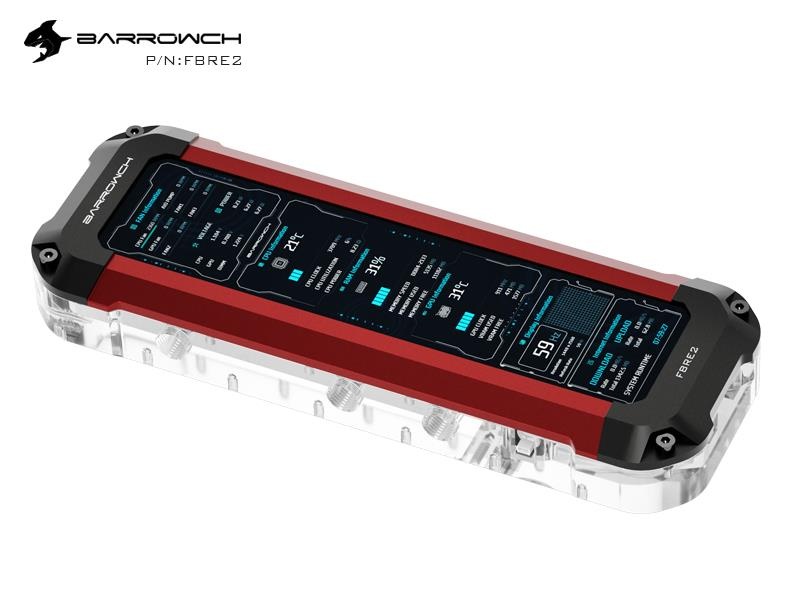 Barrowch HDMI Reservoir with LCD Display and LRC 2.0 RGB Lighting - Red