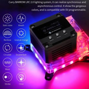 BarrowCH OLED CPU Waterblock, LRC 2.0 RGB, Integrated 17W PWM Pump - INTEL LGA1200 / 1700