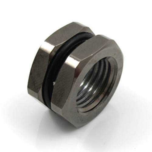 XSPC G1/4 to G1/4 Bulkhead (Black Chrome)