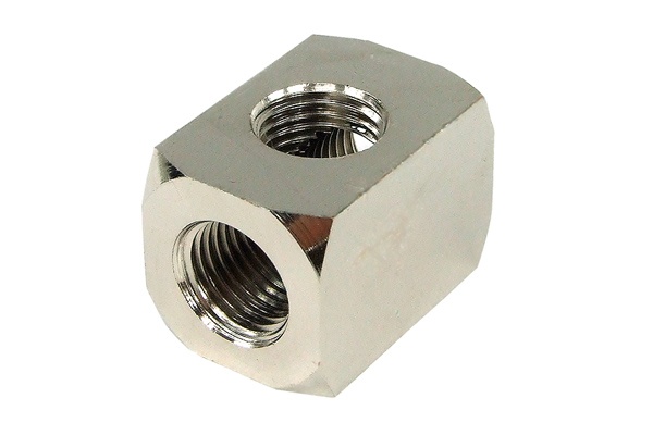 Delrin TEE T-Piece G1/4 Fitting Option - Silver Nickel