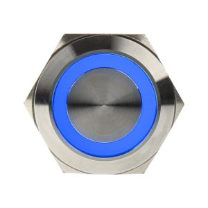 DimasTech vandalism switches / buttons 22mm - Silver Line - blue
