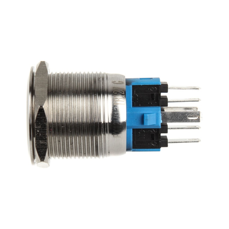 DimasTech vandalism switches / buttons 22mm - Silver Line - blue