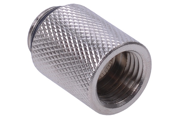 Extension G1/4 to G1/4 – 25mm – Knurled – Silver Nickel Plated