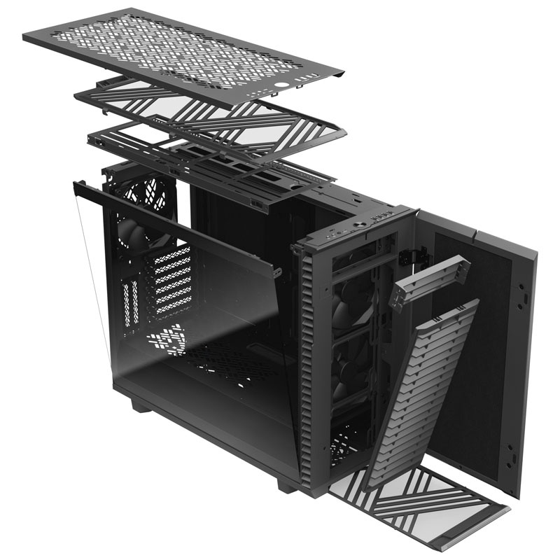 Fractal design Define 7 Gray TG Midi-Tower - Tempered Glass, insulated, gray