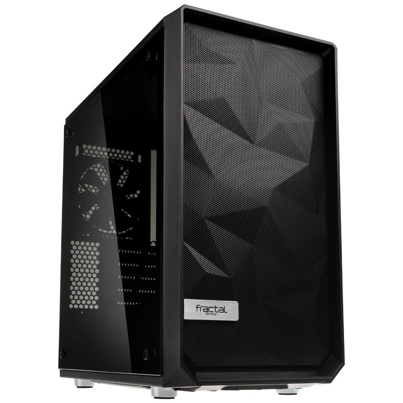 Fractal Design Meshify C Mini Dark TG Micro-ATX Case, Glass - Black