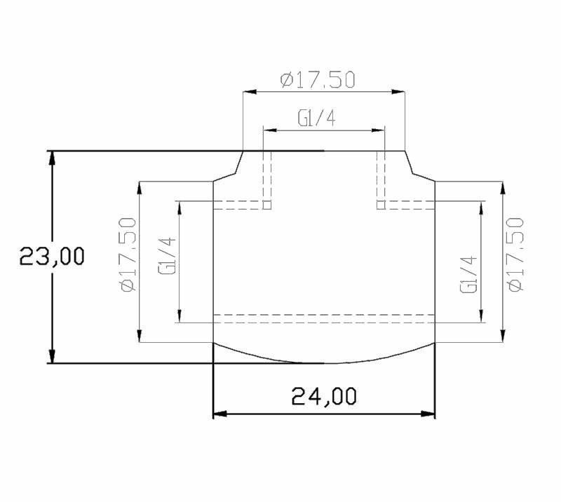 XSPC G1/4, T Fitting - Black Chrome