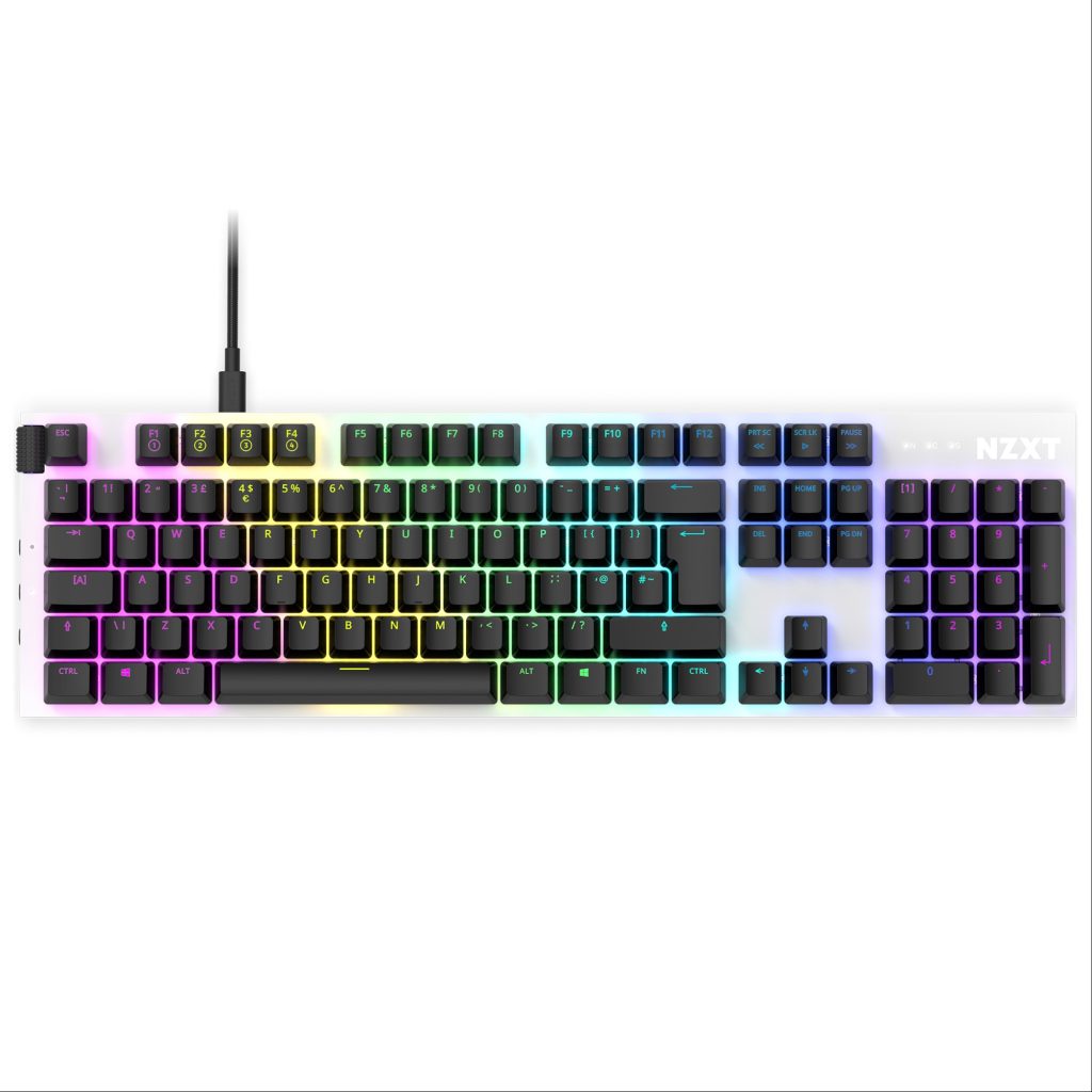 NZXT Function Full Size White Mechanical Keyboard UK Layout ...