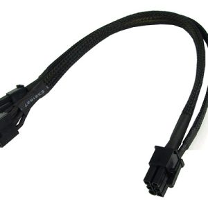 PCI-E power adaptor 6pin -> 8pin PCI-E (or 6pin + 2) 30cm - black : image 1