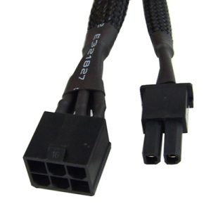 PCI-E power adaptor 6pin -> 8pin PCI-E (or 6pin + 2) 30cm - black : image 2