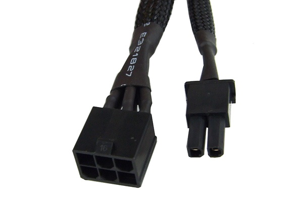 PCI-E power adaptor 6pin -> 8pin PCI-E (or 6pin + 2) 30cm - black : image 2