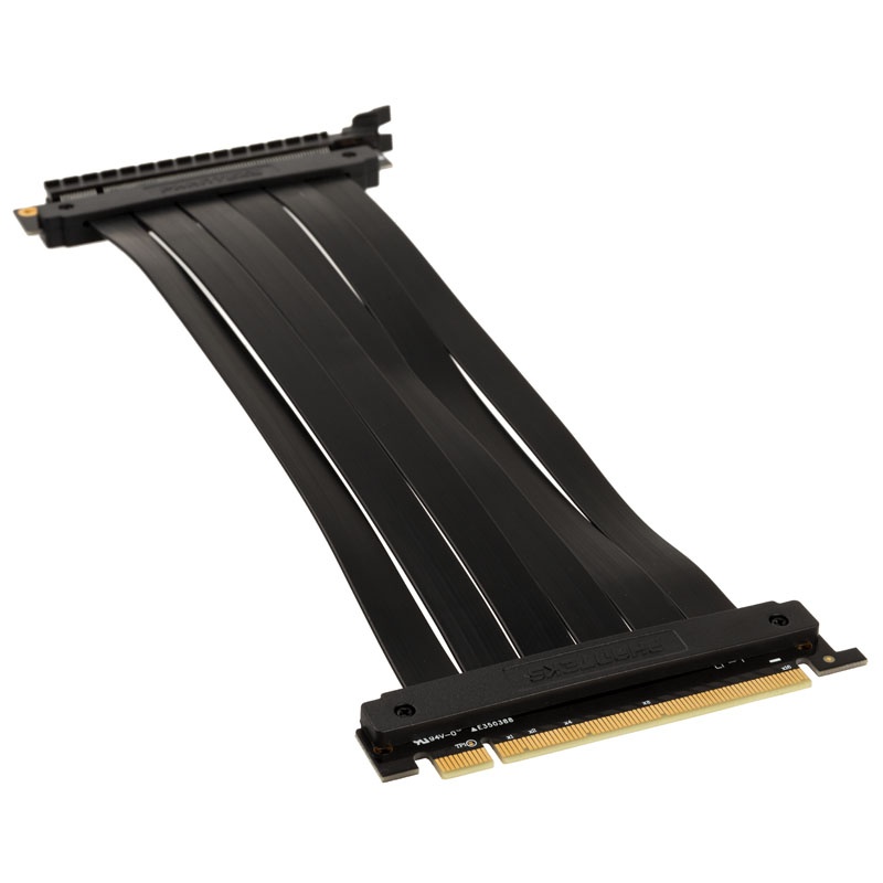 Pcie Ribbon PHANTEKS 300mm PCI-E x16 riser ribbon cable with 180 degree adapter ...