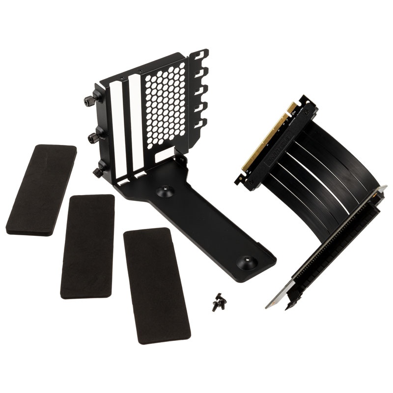 PHANTEKS Vertical GPU Bracket, 220mm PCI-E x16 Riser Ribbon Cable Kit ...
