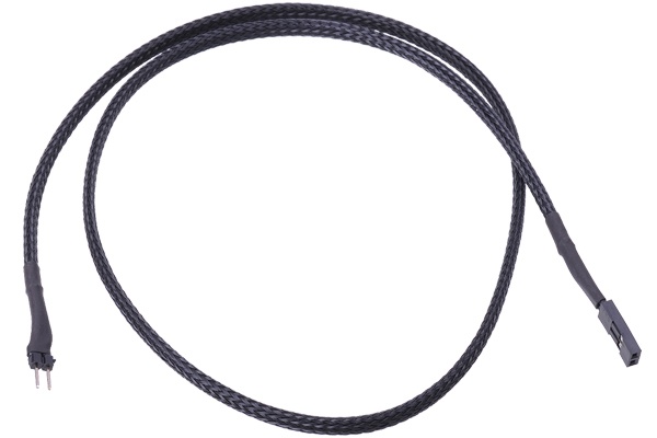 Phobya 2-pin Female Extension / plug 60cm - black : image 2