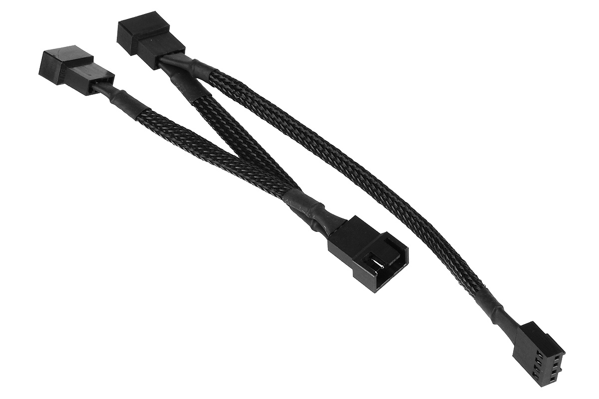 Phobya 4Pin PWM to 3x 4Pin PWM extension 40cm - black : image 1
