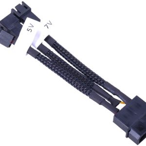 Phobya adapter 4Pin Molex to 3Pin 5V/7V/12V 10cm - black : image 1