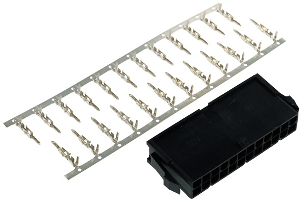 Phobya ATX Power Connector 24Pin female incl. 24 Pins - Black