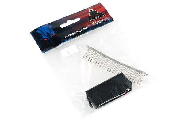 Phobya ATX Power Connector 24Pin female incl. 24 Pins - Black