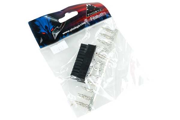 Phobya ATX Power Connector 24Pin male incl. 24 Pins - Black