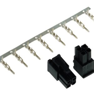 Phobya ATX Power Connector 4Pin male incl. 4 Pins - 2 pcs Black