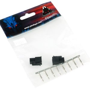 Phobya ATX Power Connector 4Pin male incl. 4 Pins - 2 pcs Black