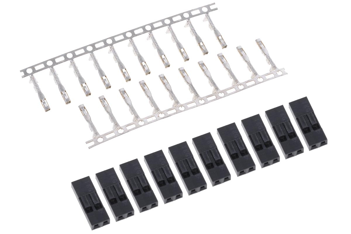 Phobya connector 2Pin male incl. 2 Pins - 10 pieces black : image 1