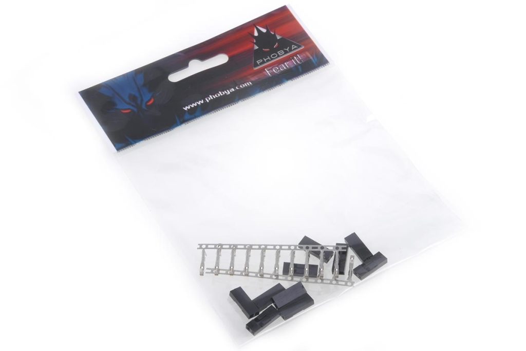 Phobya connector 2Pin male incl. 2 Pins - 10 pieces black : image 3
