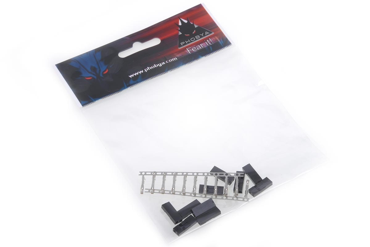 Phobya connector 2Pin male incl. 2 Pins - 10 pieces black : image 3