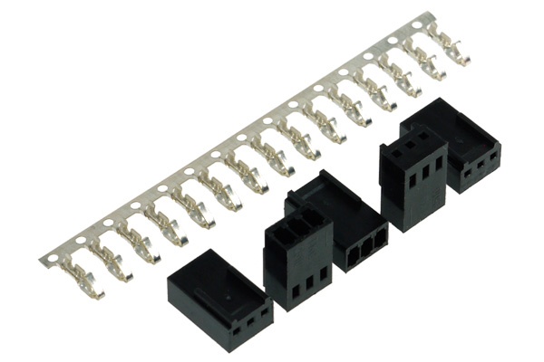Phobya Fan Power Connector 3Pin female incl. 3 Pins - 5 pcs Black