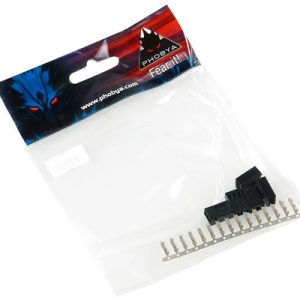 Phobya Fan Power Connector 3Pin female incl. 3 Pins - 5 pcs Black