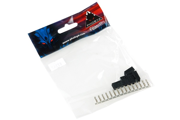 Phobya Fan Power Connector 3Pin female incl. 3 Pins - 5 pcs Black
