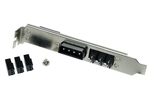 Phobya PCI slot cover 4Pin Molex and 3x 3Pin fan plug