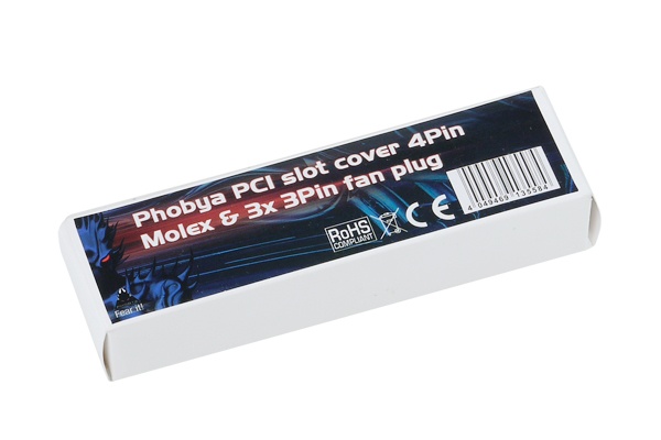 Phobya PCI slot cover 4Pin Molex and 3x 3Pin fan plug