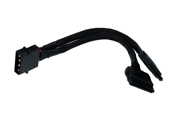 Phobya power sata Y-cable internal 4Pin Molex to 2x SATA 15cm – black