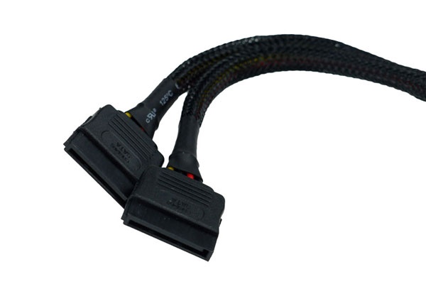 Phobya power sata Y-cable internal 4Pin Molex to 2x SATA 15cm - black : image 2