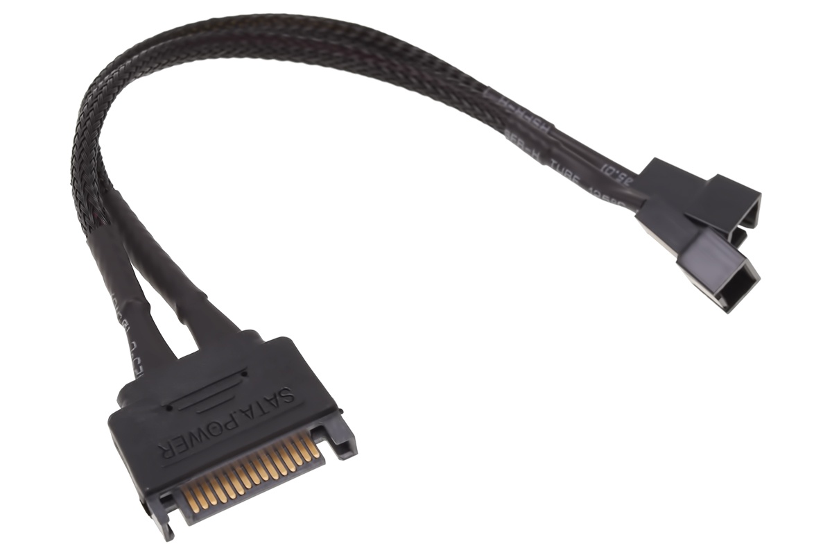 Phobya power sata Y-cable internal to 3Pin 5V and 12V 20cm - black : image 1