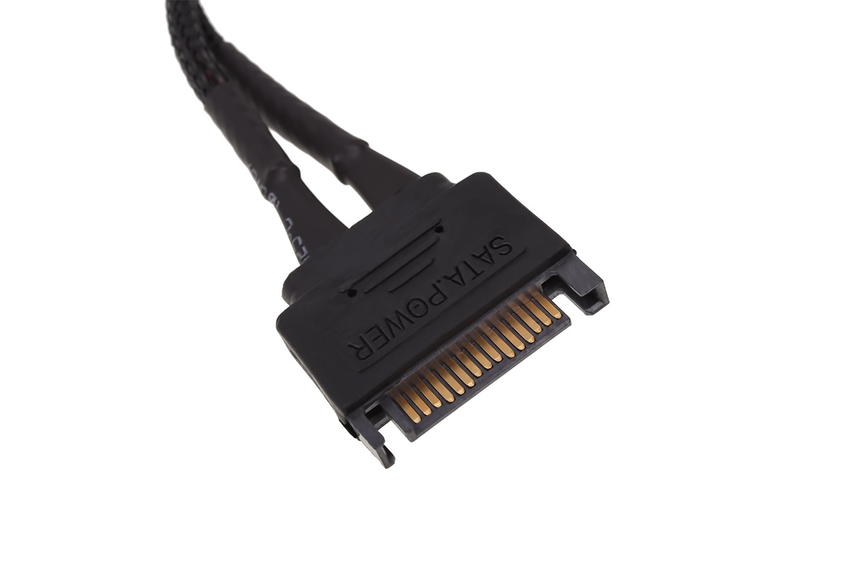 Phobya power sata Y-cable internal to 3Pin 5V and 12V 20cm - black : image 2