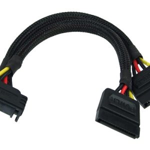 Phobya SATA power Y-cable SATA socket to 2x SATA plug 15cm - black