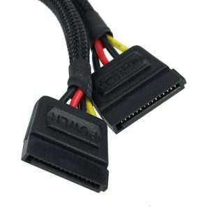 Phobya SATA power Y-cable SATA socket to 2x SATA plug 15cm - black