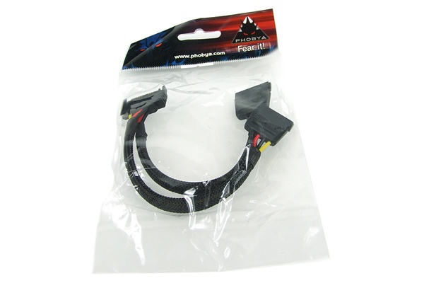 Phobya SATA power Y-cable SATA socket to 2x SATA plug 15cm - black