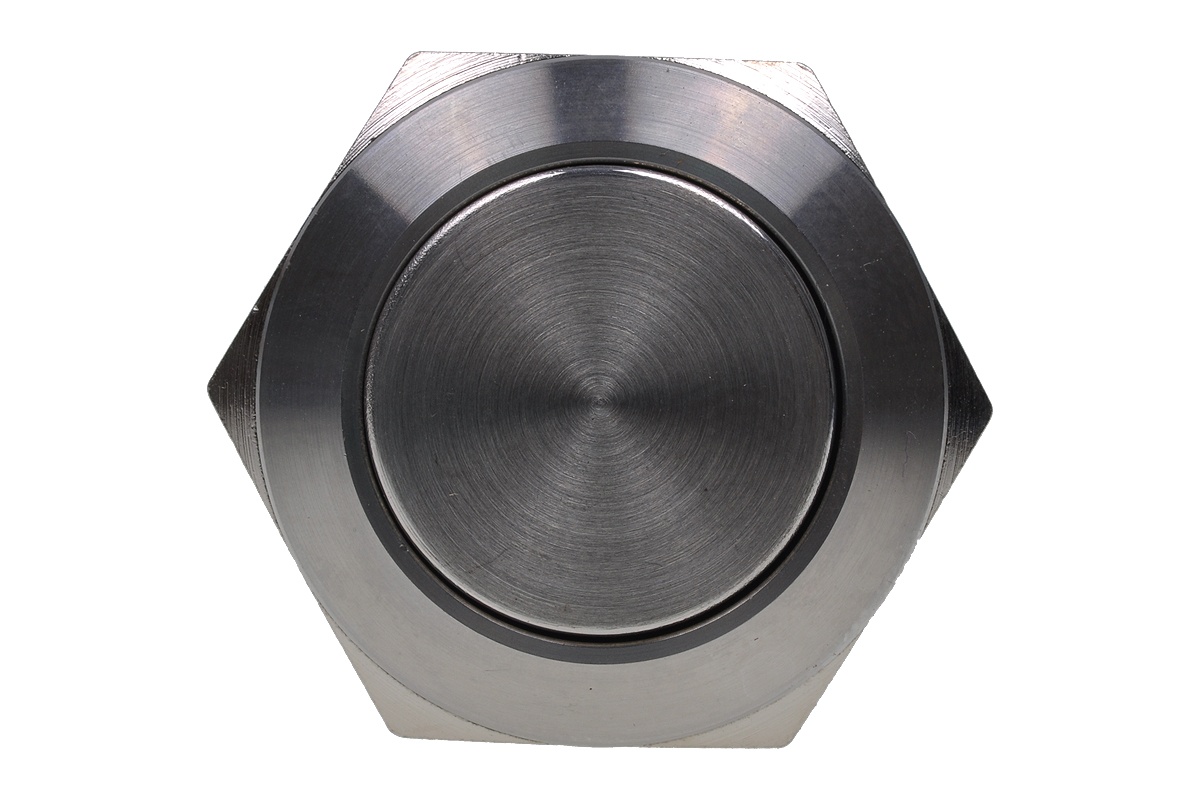 Phobya vandalism-proof button 19mm stainless steel - no lighting with screwed contact
