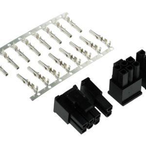 Phobya VGA Power Connector 6+2Pin male incl. 8 Pins - 2 pcs Black