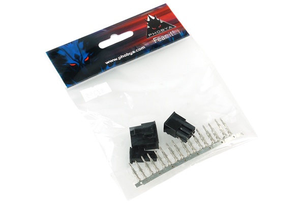 Phobya VGA Power Connector 6+2Pin male incl. 8 Pins - 2 pcs Black