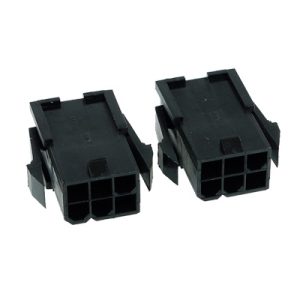 Phobya VGA Power Connector 6Pin female (square) incl. 6 Pins - 2 pcs Black : image 1