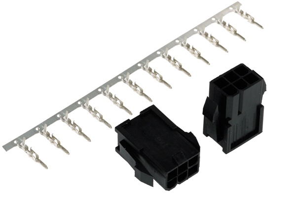 Phobya VGA Power Connector 6Pin female (square) incl. 6 Pins - 2 pcs Black : image 2