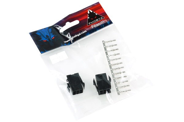 Phobya VGA Power Connector 6Pin female (square) incl. 6 Pins - 2 pcs Black : image 3