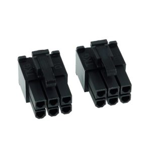 Phobya VGA Power Connector 6Pin male (square) incl. 6 Pins - 2 pcs Black