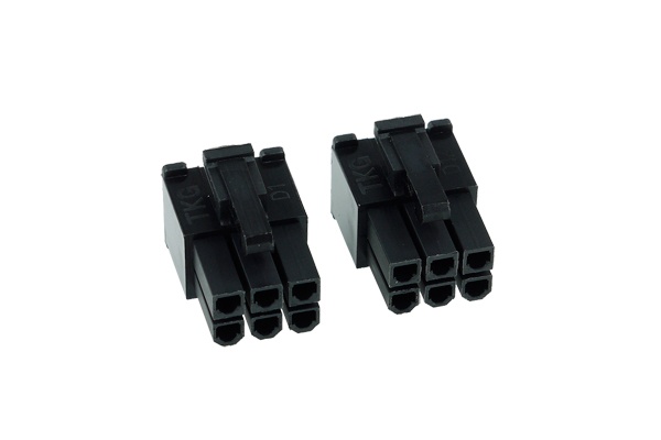 Phobya VGA Power Connector 6Pin male (square) incl. 6 Pins – 2 pcs Black