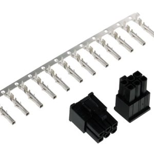 Phobya VGA Power Connector 6Pin male (square) incl. 6 Pins - 2 pcs Black